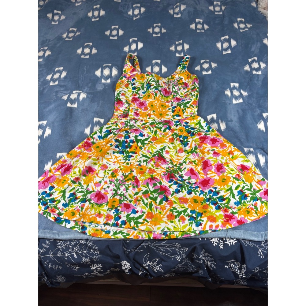 Ralph Lauren Womens Floral Cotton Pique Fit and Flare Mini Dress Size 6 Multi